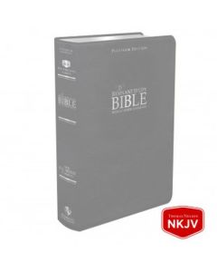 Platinum Remnant Study Bible (NKJV) Top-grain Leather: Grey