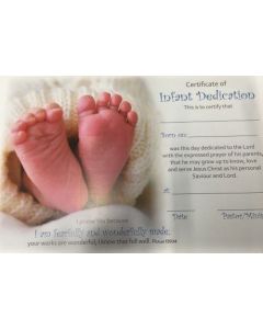 Infant Baby Dedication Certificate - Blue (feet)