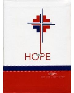 Hope Bible (NKJV) Bonded Leather: White/Red