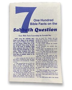 One Hundred Bible Facts on the Sabbath Question - Tract