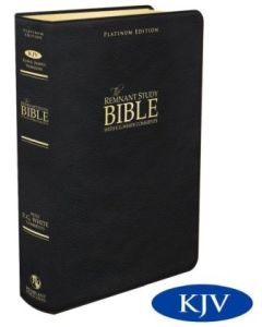 Platinum Remnant Study Bible (KJV) Large Print, Thumb Indexed, Top-grain Leather: Black