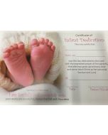 Infant Baby Dedication Certificate - Pink (feet)